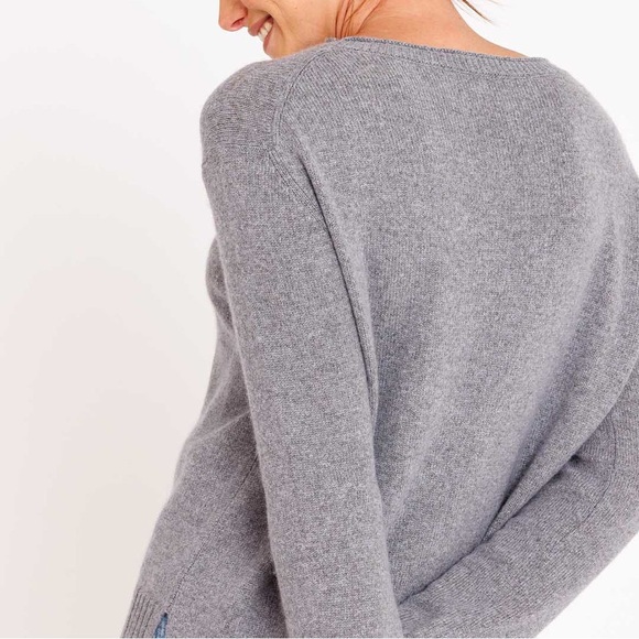 NWT Pura Cashmere | 100% Cashmere Crew Flannel Large - Picture 2 of 11